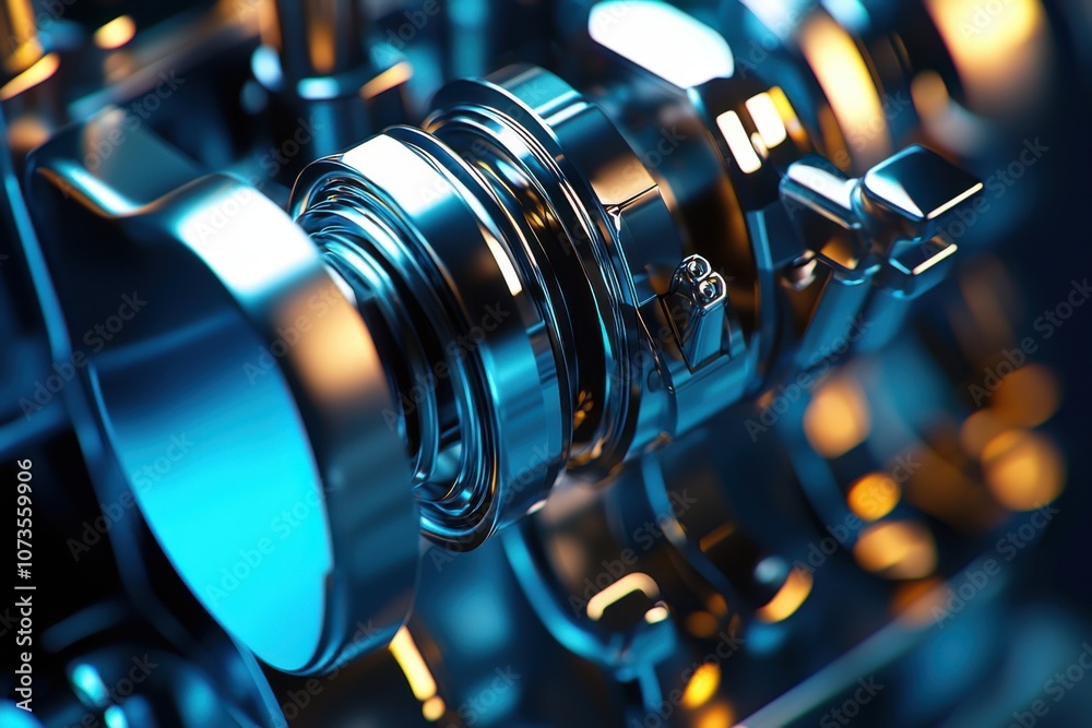Detailed Macro Shot of Diesel Engine's Connecting Rods and Components Highlighting Precision Engineering and Industrial Design