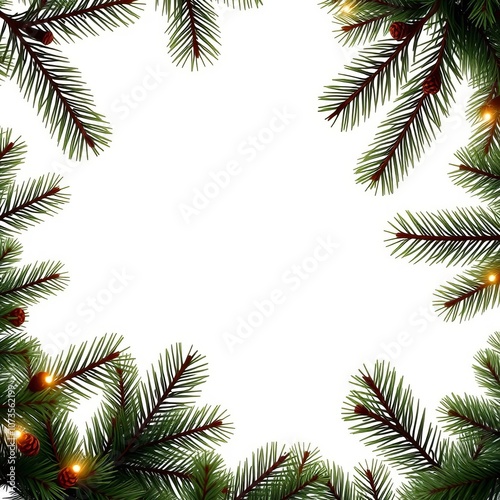 Pine tree branches isolated transparent background christmas tree branch frame frame christmas isolated