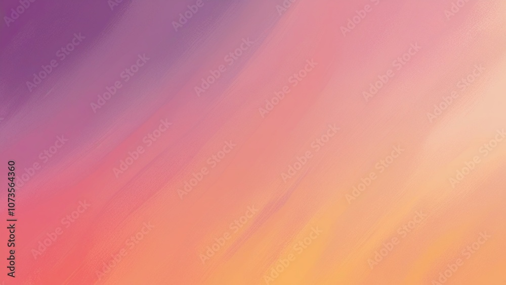 Obraz premium Soft gradient background with colors transitioning smoothly from deep purple to warm orange and soft pink, resembling a beautiful sunset sky