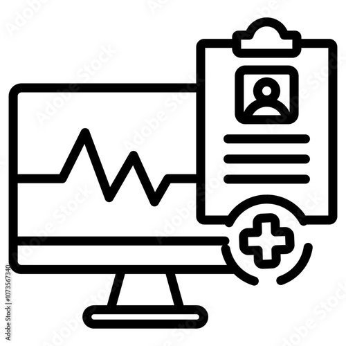 Electronic Health Record Outline Icon