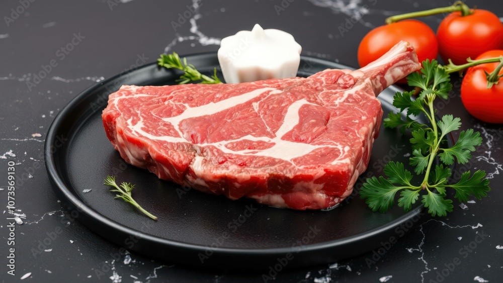 Savor the Flavor: Juicy Ribeye Steak with Fresh Herbs and Tomatoes, Perfect for a Gourmet Meal Savor the Flavor: Juicy Ribeye Steak with Fresh Herbs and Tomatoes, Perfect for a Gourmet Meal
