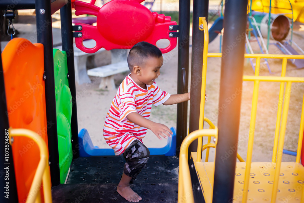 Child on playground. Kids play outdoor. Child on playground. Kids play outdoor.