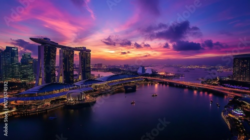 city harbour at sunset