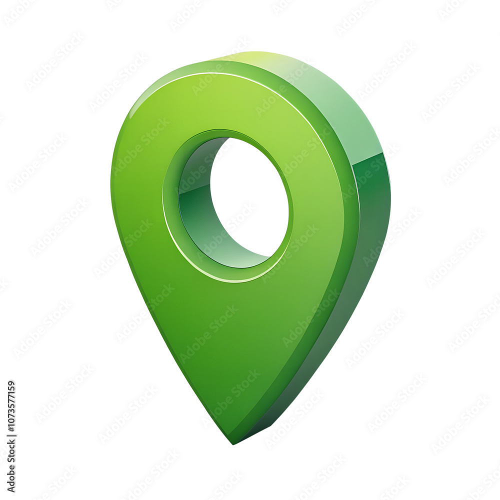 3D Green location icon isolated on transparent background,Abstract green location pin icon,3D realistic green glossy location map pin,PNG Green 3D location pin icon, Green Destination,map pointers,Ai