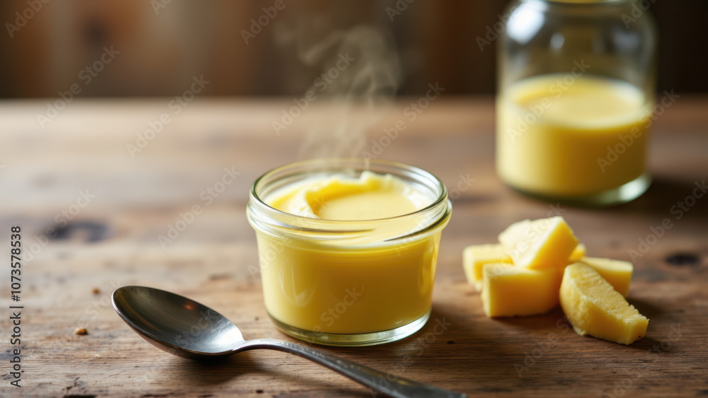 Batch of homemade butter, ready for use or sale. Batch of homemade butter, ready for use or sale.