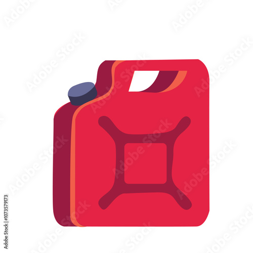Red jerry can isolated on white background.