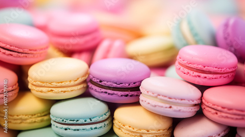 Macarons, a confectionery product. Sweetness. French dessert.