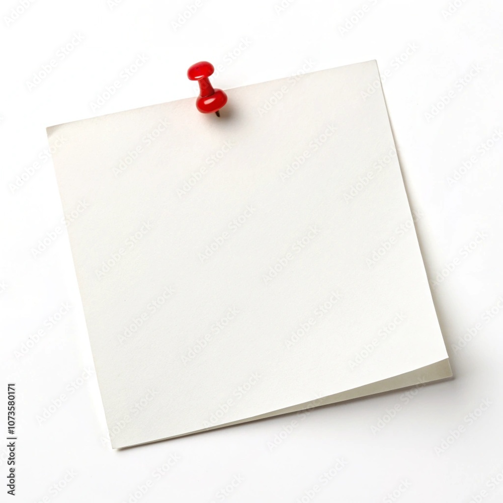 Blank paper note with push pin generative ai Blank paper note with push pin generative ai