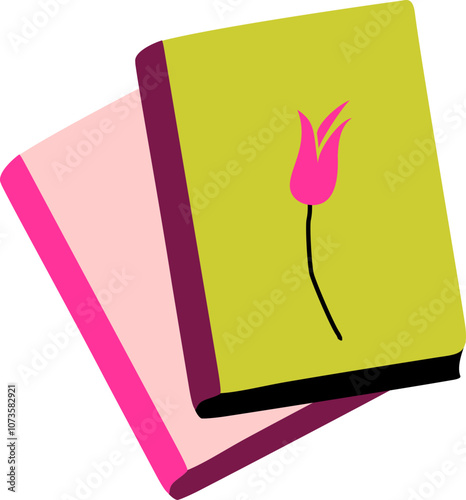 Colorful stationery copybook illustration