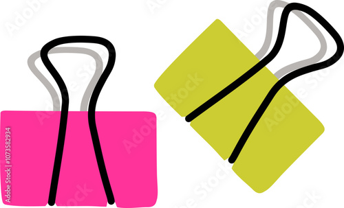 Colorful stationery clippers illustration