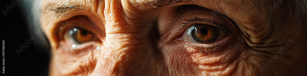 Fototapeta premium A senior woman looks downcast, her furrowed brow and sad eyes telling a story of disappointment.