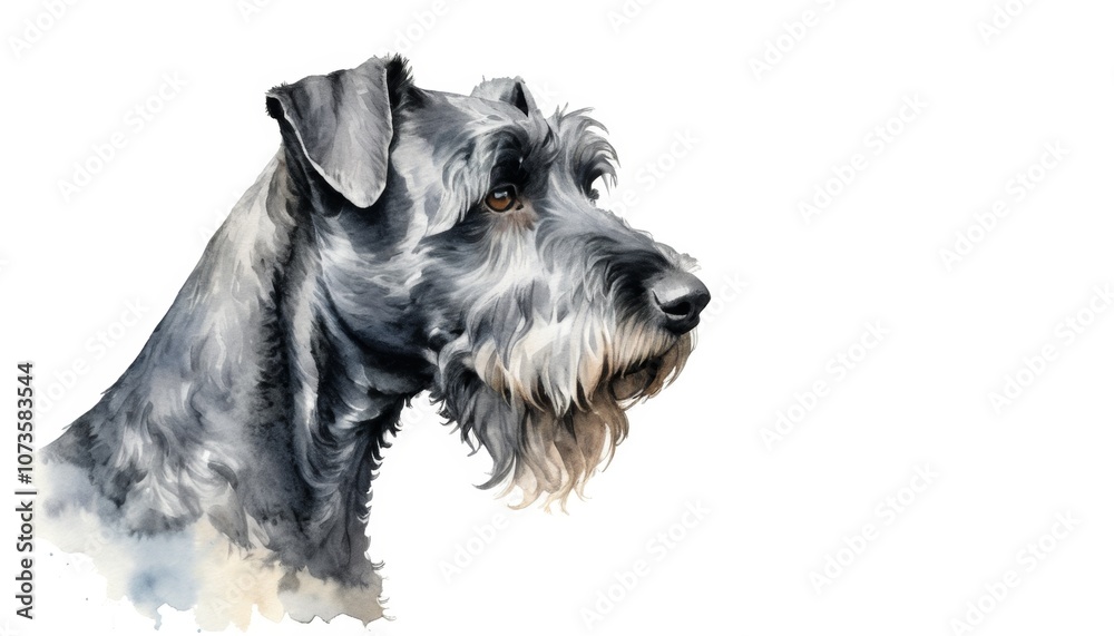 A detailed watercolor sketch of a black dog with soft fur, showcasing its expressive features and creating an inviting atmosphere for pet lovers A detailed watercolor sketch of a black dog with soft fur, showcasing its expressive features and creating an inviting atmosphere for pet lovers