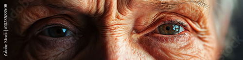 A senior woman looks downcast, her furrowed brow and sad eyes telling a story of disappointment. photo