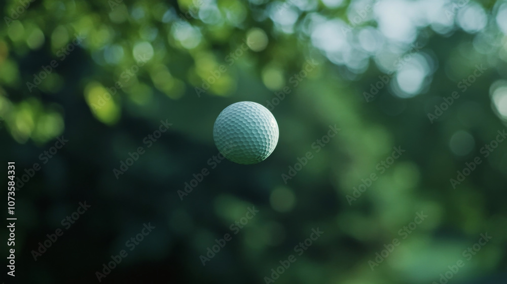 Airborne Golf Ball in Motion with Blurred Background Airborne Golf Ball in Motion with Blurred Background