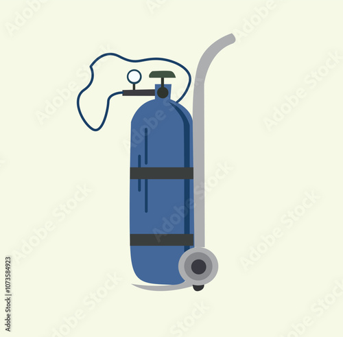Oxygen Cylinder icon, Gas cylinder tank for all inert and mixed inert gases