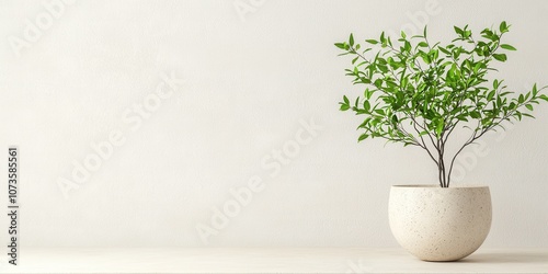 A minimalistic potted plant enhancing modern interior design aesthetics.