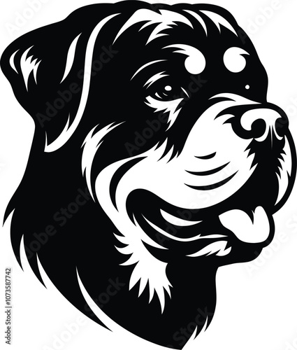 Rottweiler dog silhouette vector illustration design.