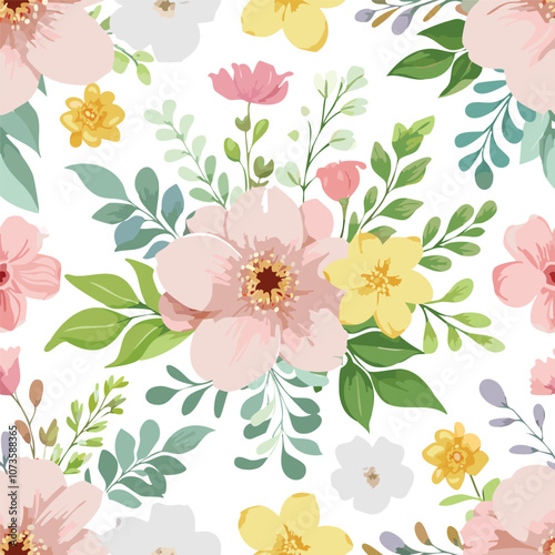 Colorful elegant floral seamless pattern