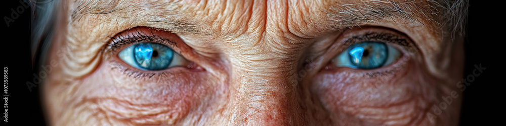 Fototapeta premium Silver Strength: Close-up of elderly woman's determined face