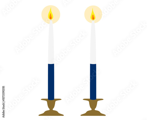 Finnish Independence Day - Two Blue-White Vector Candles