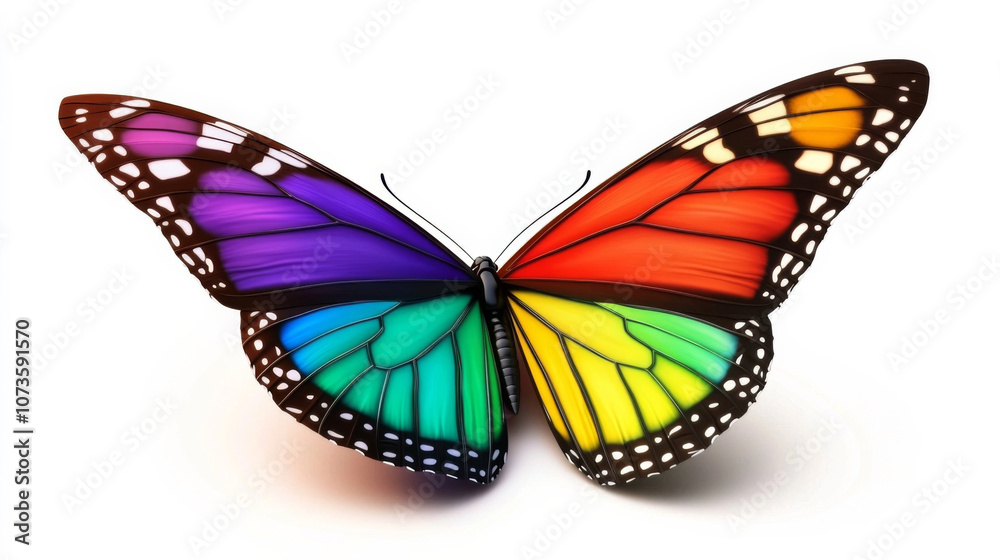 Multicolored Butterfly Icon Symbolizing Beauty in Diversity Multicolored Butterfly Icon Symbolizing Beauty in Diversity