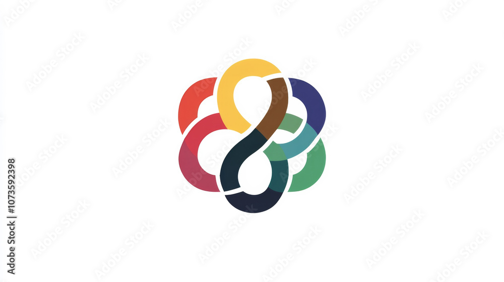 Fototapeta premium Interlocked Circles Symbolizing Intersectionality and Unity in Vibrant Colors