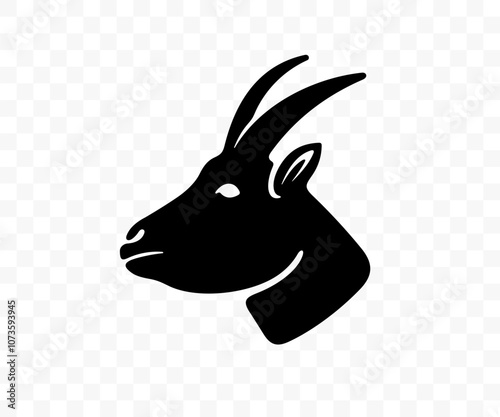 Goat, nanny-goat, he-goat or billy-goat, graphic design. Animal, pet, cattle breeding, stock raising and livestock, vector design and illustration