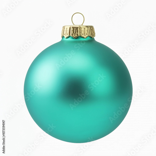 Teal Christmas Ornament with Gold Cap