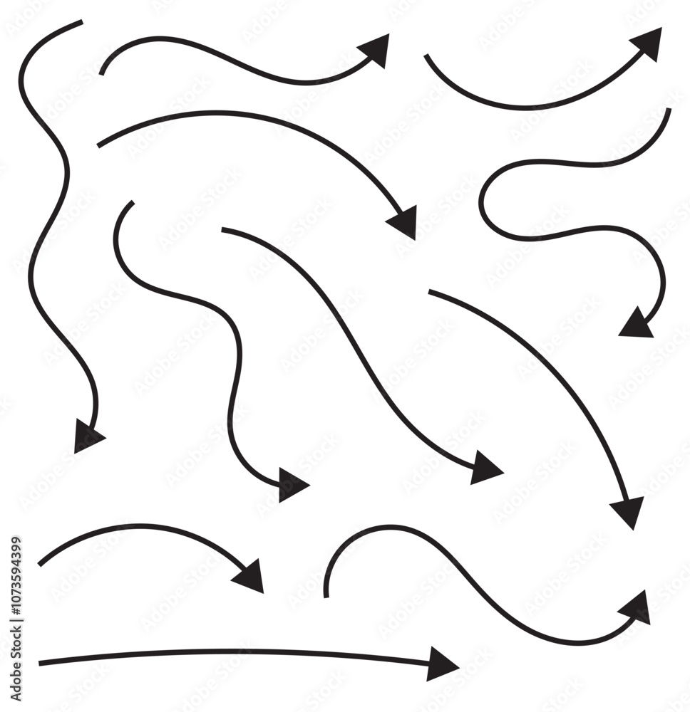 Set of Hand drawn vector arrows doodle on white background. design element vector illustration. Set of Hand drawn vector arrows doodle on white background. design element vector illustration.