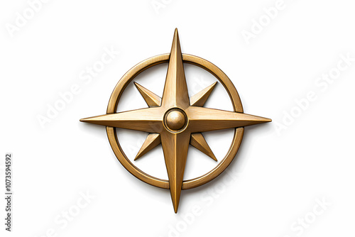 Classic compass design in bronze color, symbolizing navigation and adventure photo