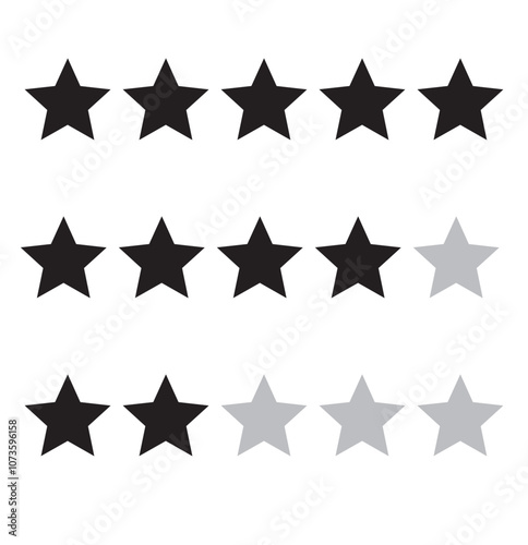 Five star rating goal. Quality feedback satisfaction concept. Achievement award survey reputation review satisfaction score symbol.