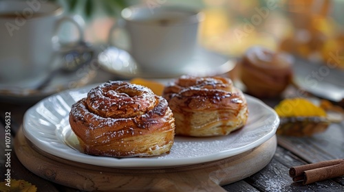 Cinnamon Rolls with Coffee photo