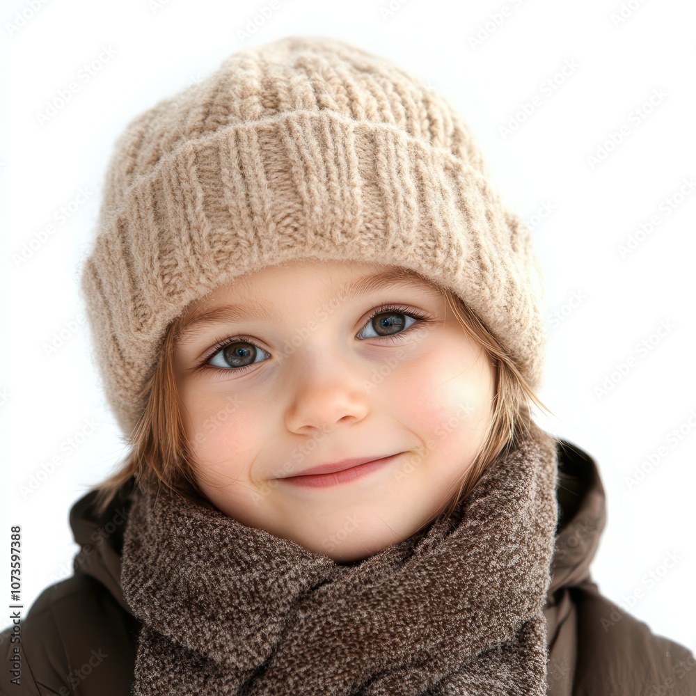 Happy child with natural expression, cheerful and relaxed face, warm lighting, isolated on white background Happy child with natural expression, cheerful and relaxed face, warm lighting, isolated on white background