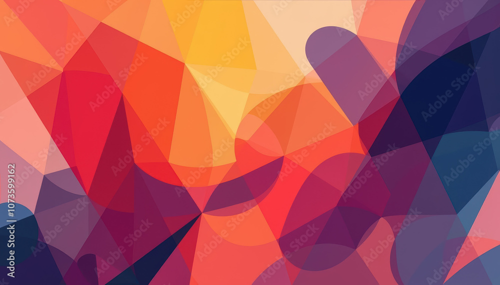 Fototapeta premium Colorful geometric abstract background with smooth shapes, perfect for modern design projects and vibrant presentations.