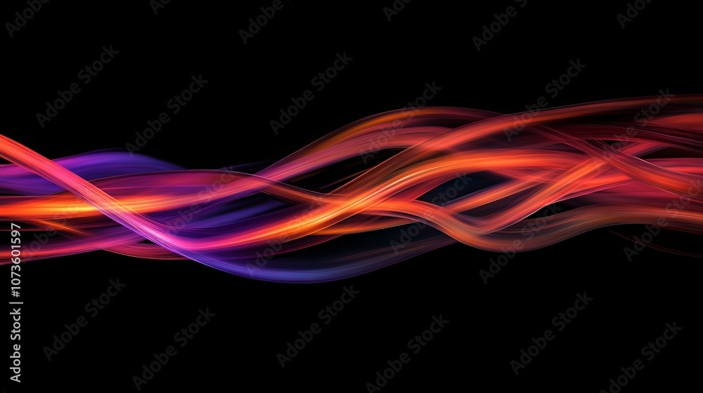Naklejka premium Abstract colorful waves representing motion and energy on a dark background.