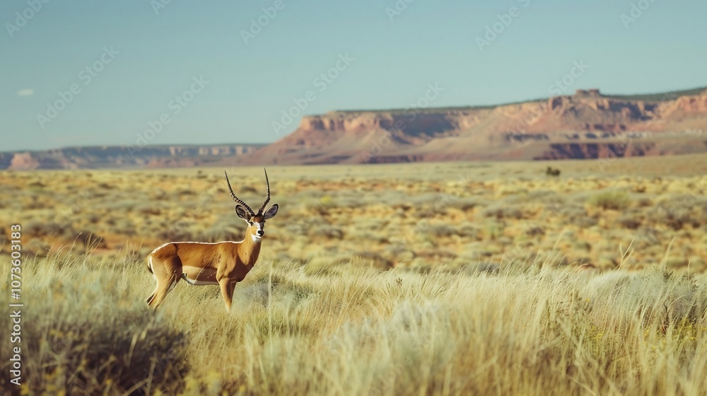Naklejka premium Gazelle in the Arid Landscape