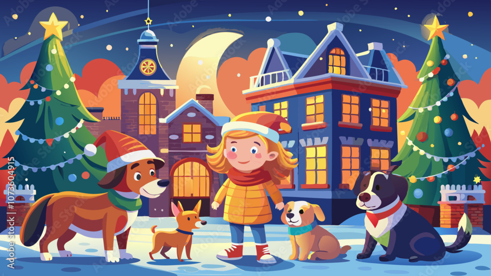 illustration of dogs in Netherlands with one kid, christmas time, ultra hd 4k
illustration of dogs in Netherlands with one kid, christmas time, ultra hd 4k