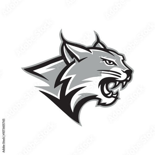 Head of a snarling lynx. vector illustration on white background