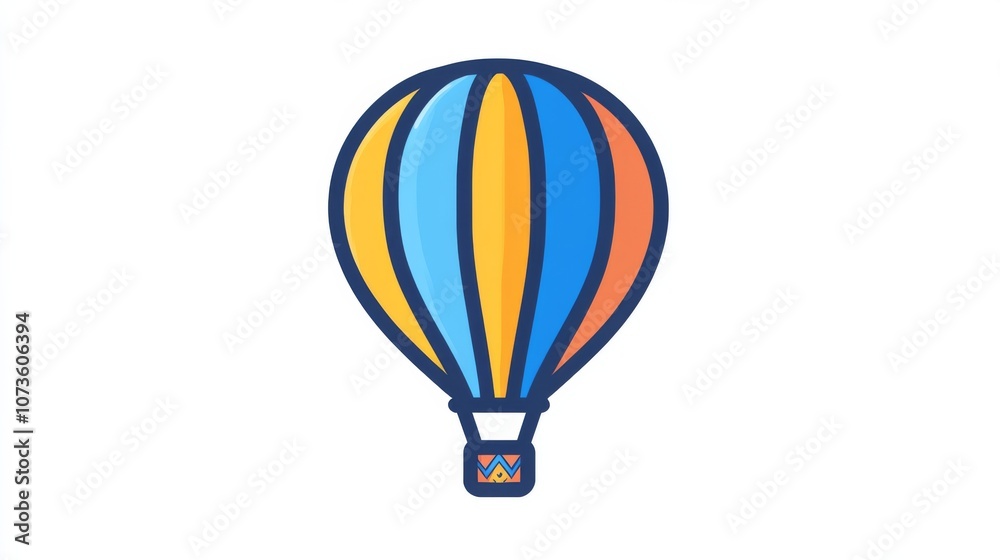 Fototapeta premium Colorful Hot Air Balloon Icon