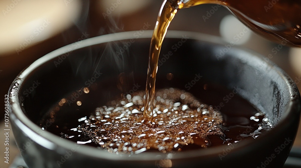 Pouring Hot Tea into Bowl Pouring Hot Tea into Bowl