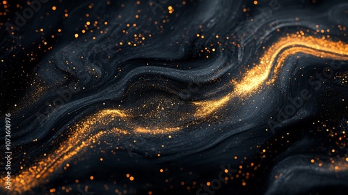 Mystical Golden Swirl on Dark Canvas