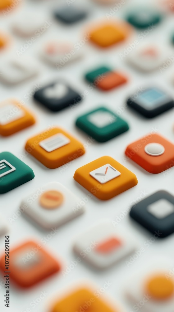 Abstract Concept Illustrating Colorful Icons Representing Various Document Functions and Applications in a Modern Digital Interface Setting Abstract Concept Illustrating Colorful Icons Representing Various Document Functions and Applications in a Modern Digital Interface Setting