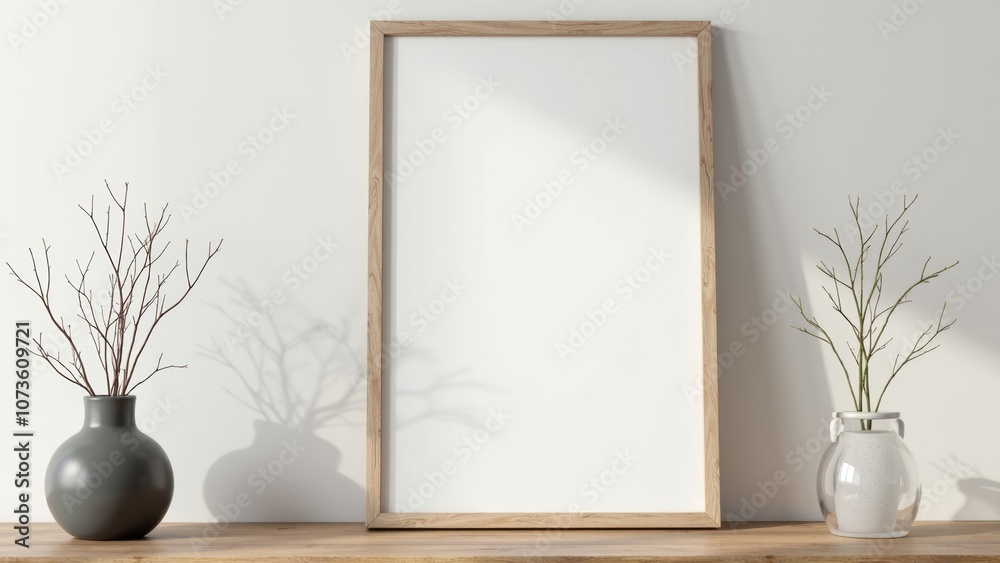 Stylish Frame with Copyspace for Art Display in Minimalist Decor Stylish Frame with Copyspace for Art Display in Minimalist Decor