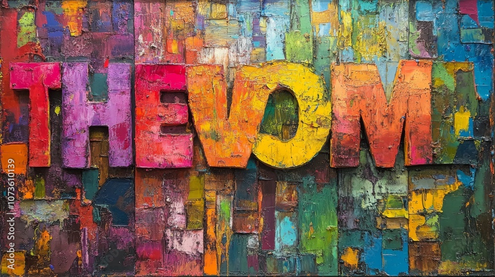 Obraz premium Colorful Abstract Typography Artwork