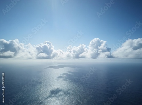 Aerial View of Clouds Over the Sea