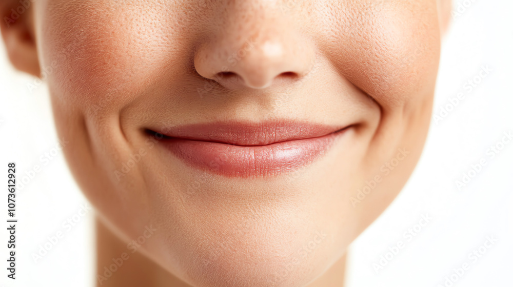 Smiling adult face, generic and friendly, isolated on white background Smiling adult face, generic and friendly, isolated on white background
