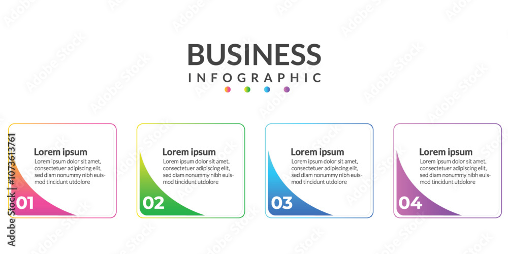 Business Data Visualization With 4 Steps Process Or Option Business Infographics Template. Business Data Visualization With 4 Steps Process Or Option Business Infographics Template.