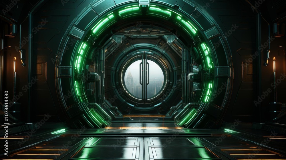 Fototapeta premium light tunnel in the tunnel