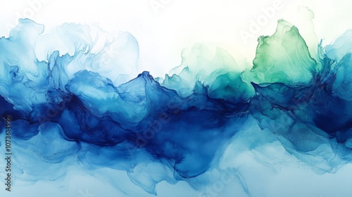 Abstract Fluid Art in Blue and Green