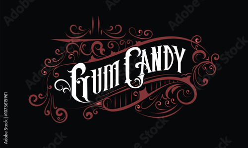 GUM CANDY lettering custom style design